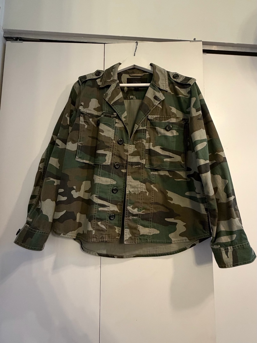 J. Crew Olive Green Camo Utility Jacket